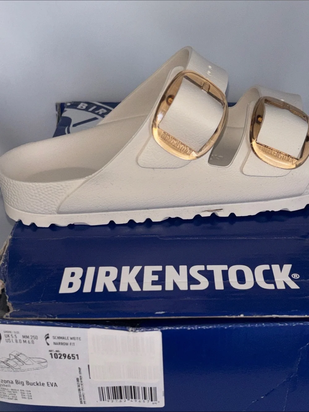 Birkenstock Kids White EVA Two-Strap Slide Sandal